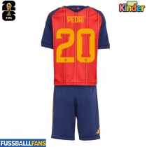 Spanien Pedri Gonzalez #20 Heimtrikotsatz Kinder WM 2026 Kurzarm (+ Kurze Hosen)